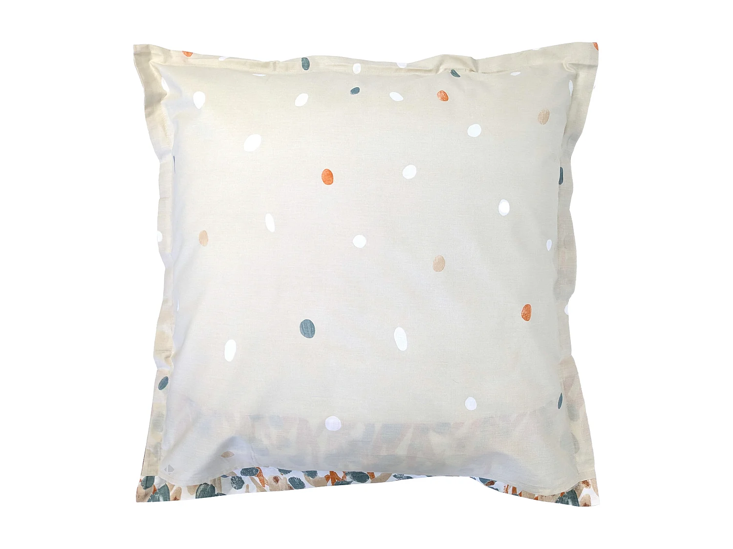 Taie d'oreiller uni 65x65 cm en coton ÉVASION pêche écru