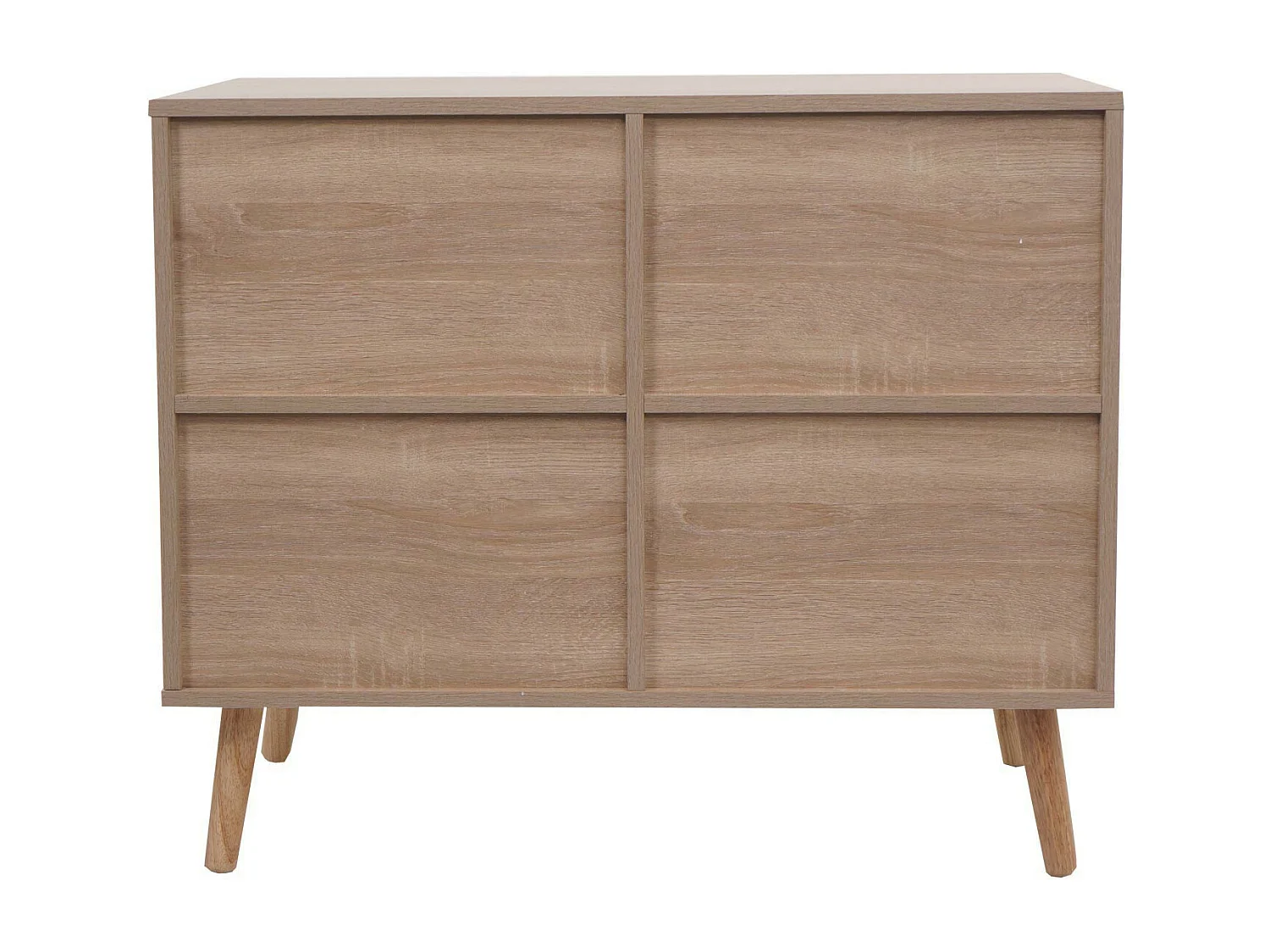 Credenza armadietto MCW-M39, credenza alta, vano portaoggetti, melamina Kubu rattan, 67x80x38cm effetto rovere
