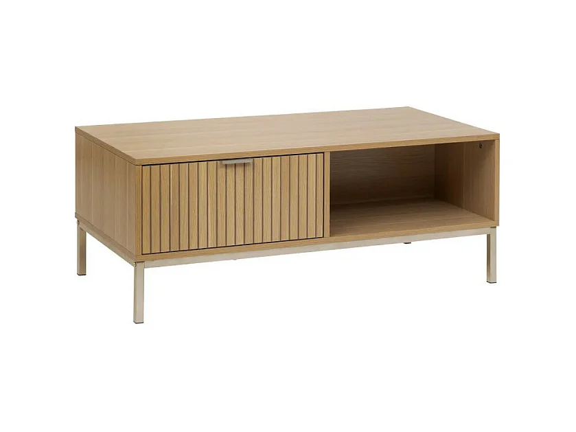 Table Basse Avec Tiroir "Tasso" 100cm Naturel