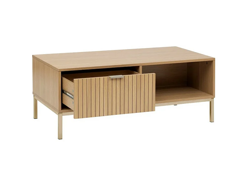 Table Basse Avec Tiroir "Tasso" 100cm Naturel