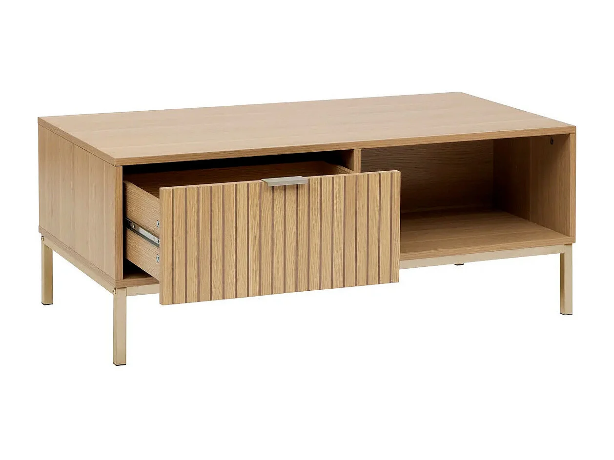 Table Basse Avec Tiroir "Tasso" 100cm Naturel