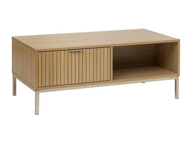 Table Basse Avec Tiroir "Tasso" 100cm Naturel