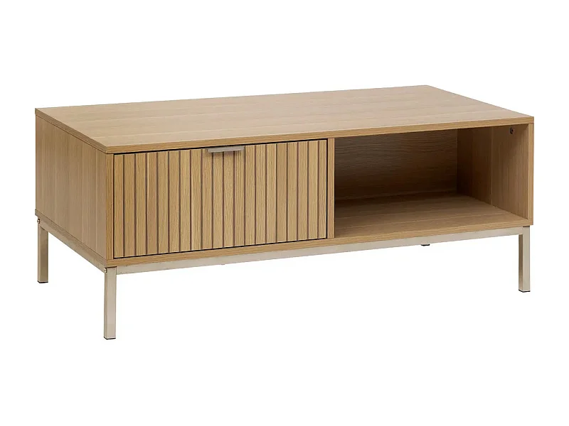 Table Basse Avec Tiroir "Tasso" 100cm Naturel