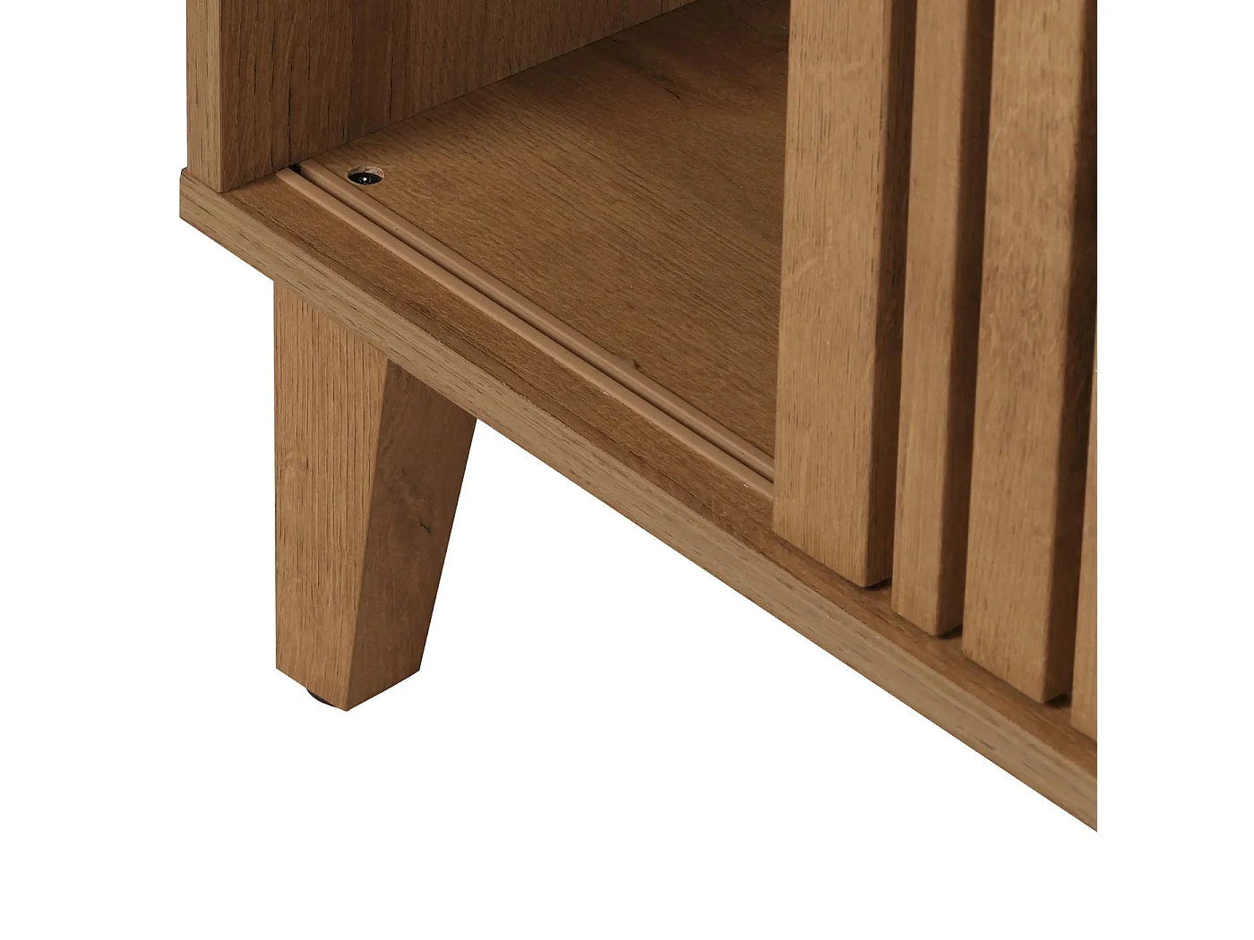 Table basse MCW-M48,  naturel, tiroir blanc