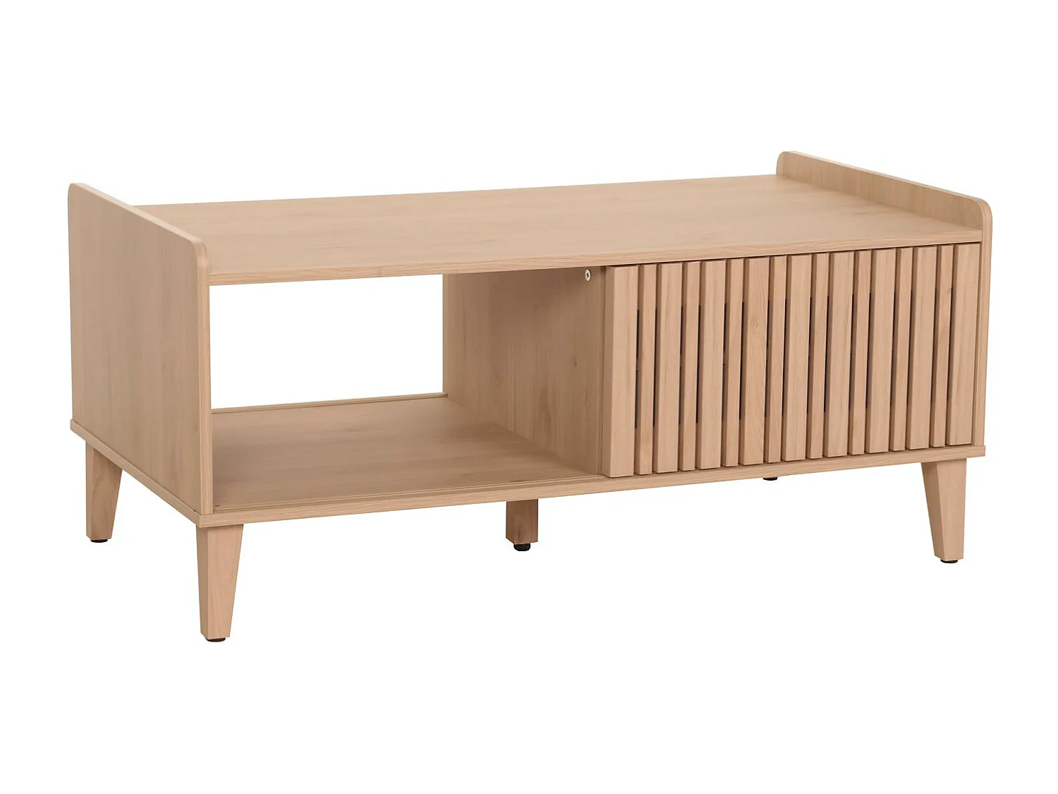 Table basse MCW-M48,  beige, tiroir gris