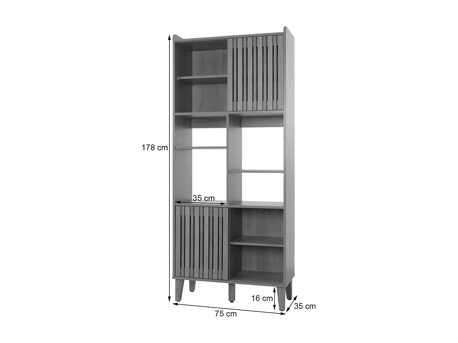 Étagère à livres MCW-M48,  aspect noyer