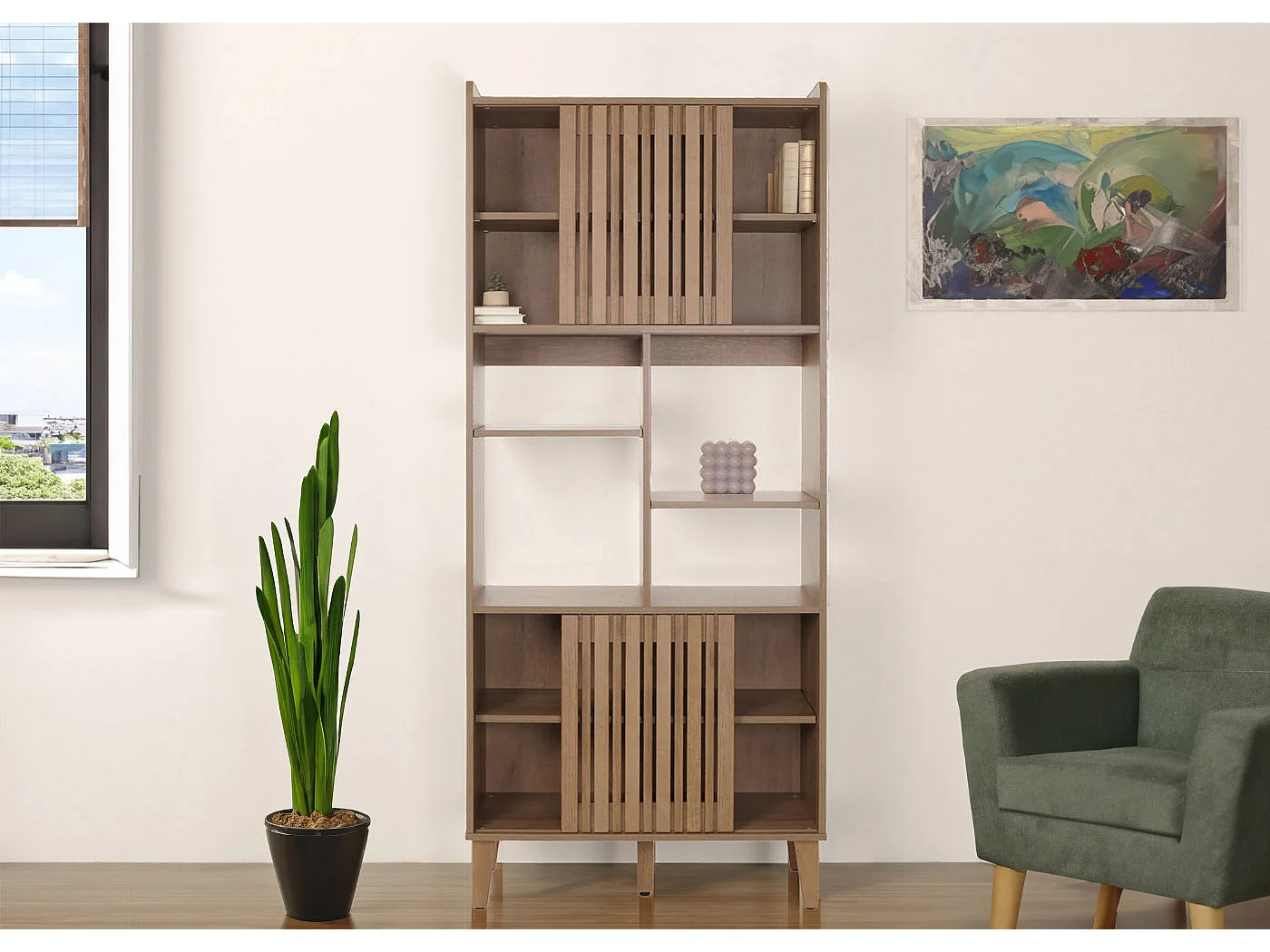 Boekenkast MCW-M48,  naturel
