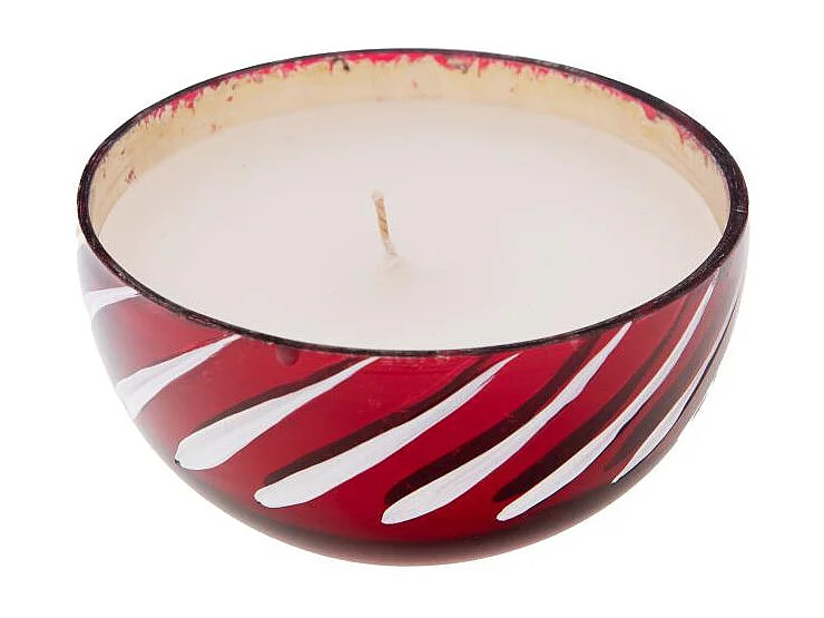 Bougie boule de Noël rouge 8 cm