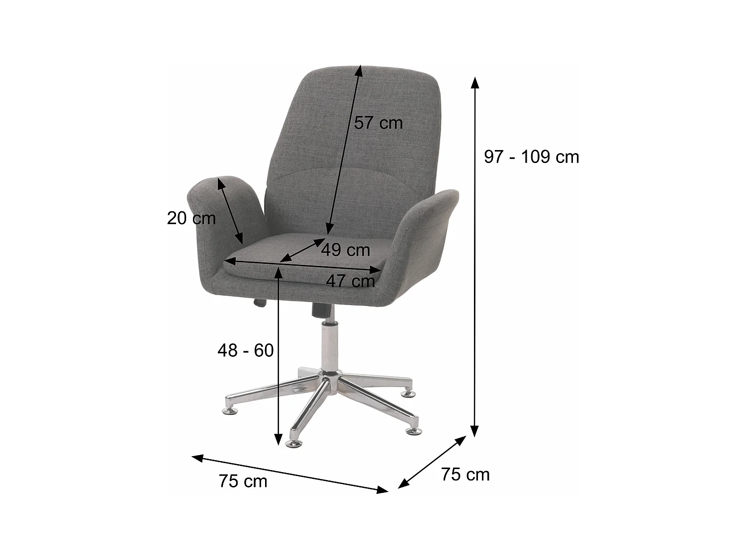 Chaise de salle à manger MCW-K23,  gris foncé