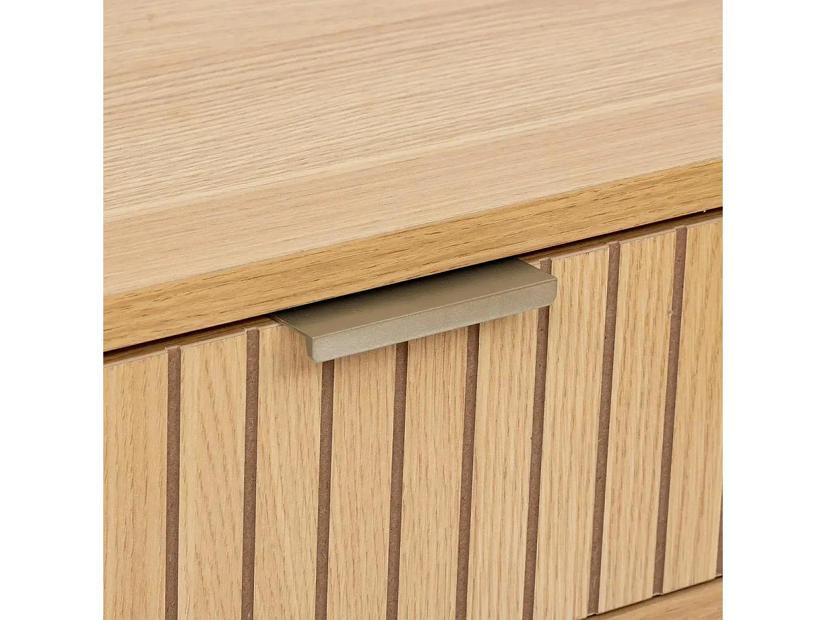 Consola Tasso 2 cajones natural/dorado 80,5x90x35 cm