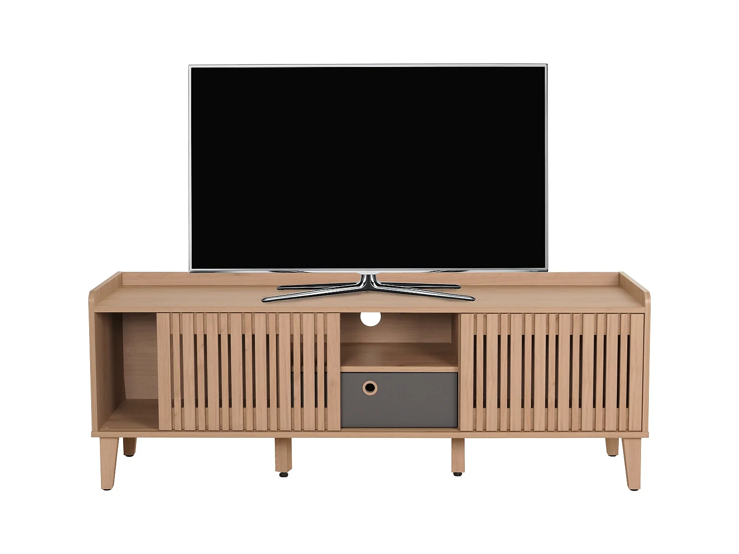 Stojak TV MCW-M48,  beżowy, szuflada szara