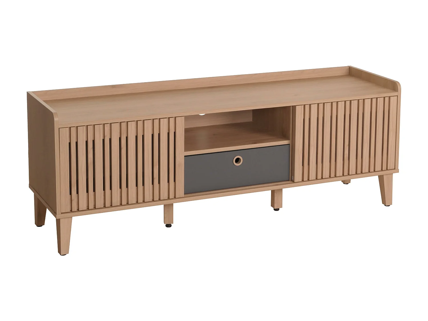 Meuble TV MCW-M48,  beige, Tiroir gris