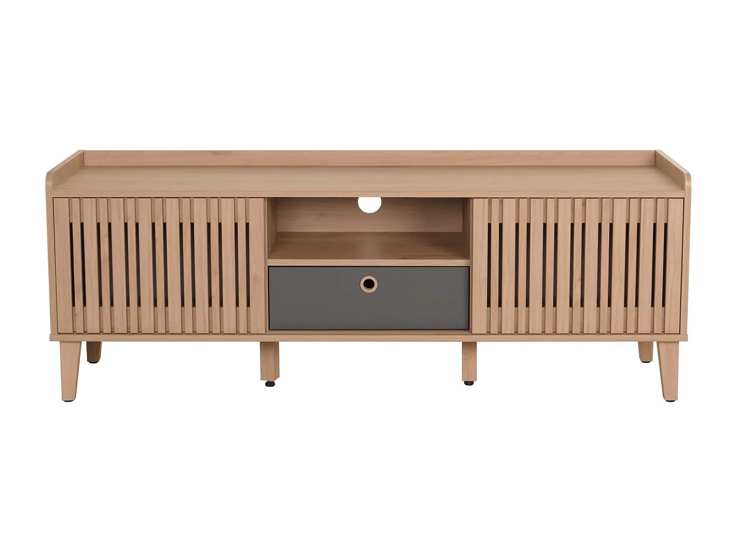 Meuble TV MCW-M48,  beige, Tiroir gris