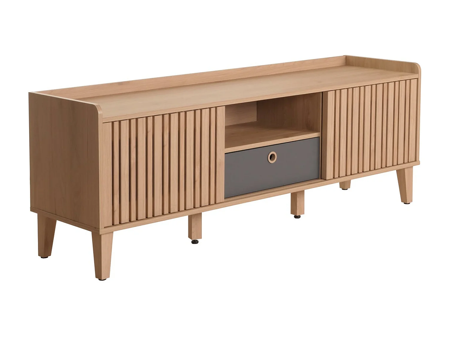 Meuble TV MCW-M48,  beige, Tiroir gris