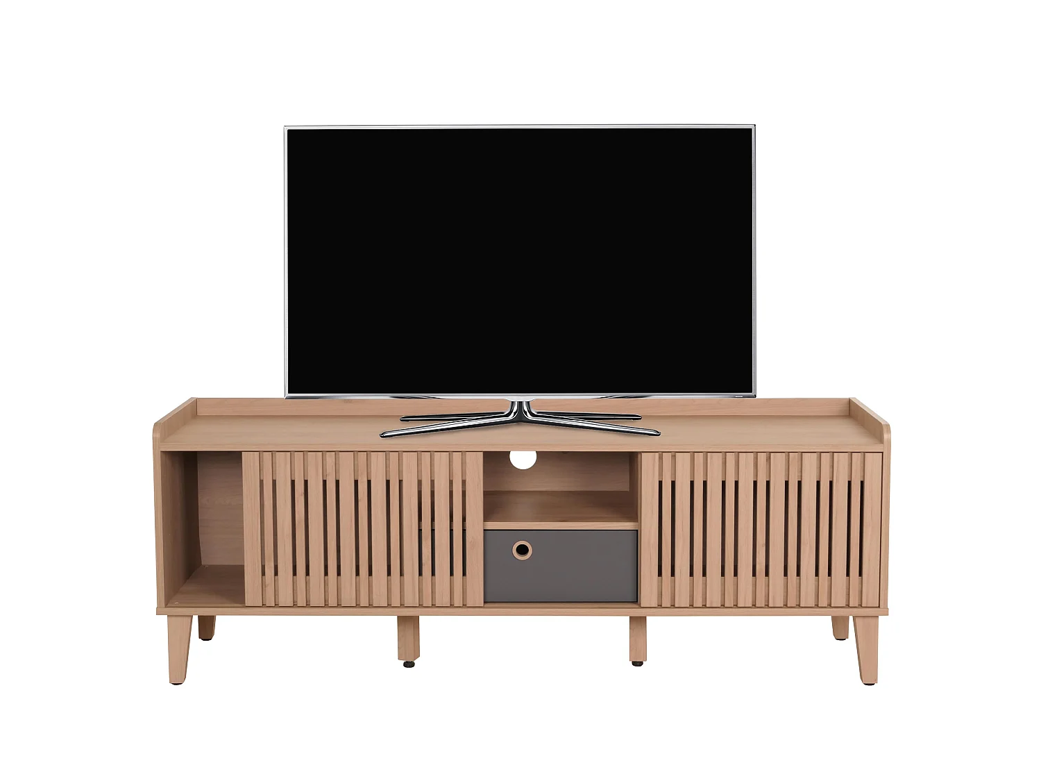 Stojak TV MCW-M48,  beżowy, szuflada szara