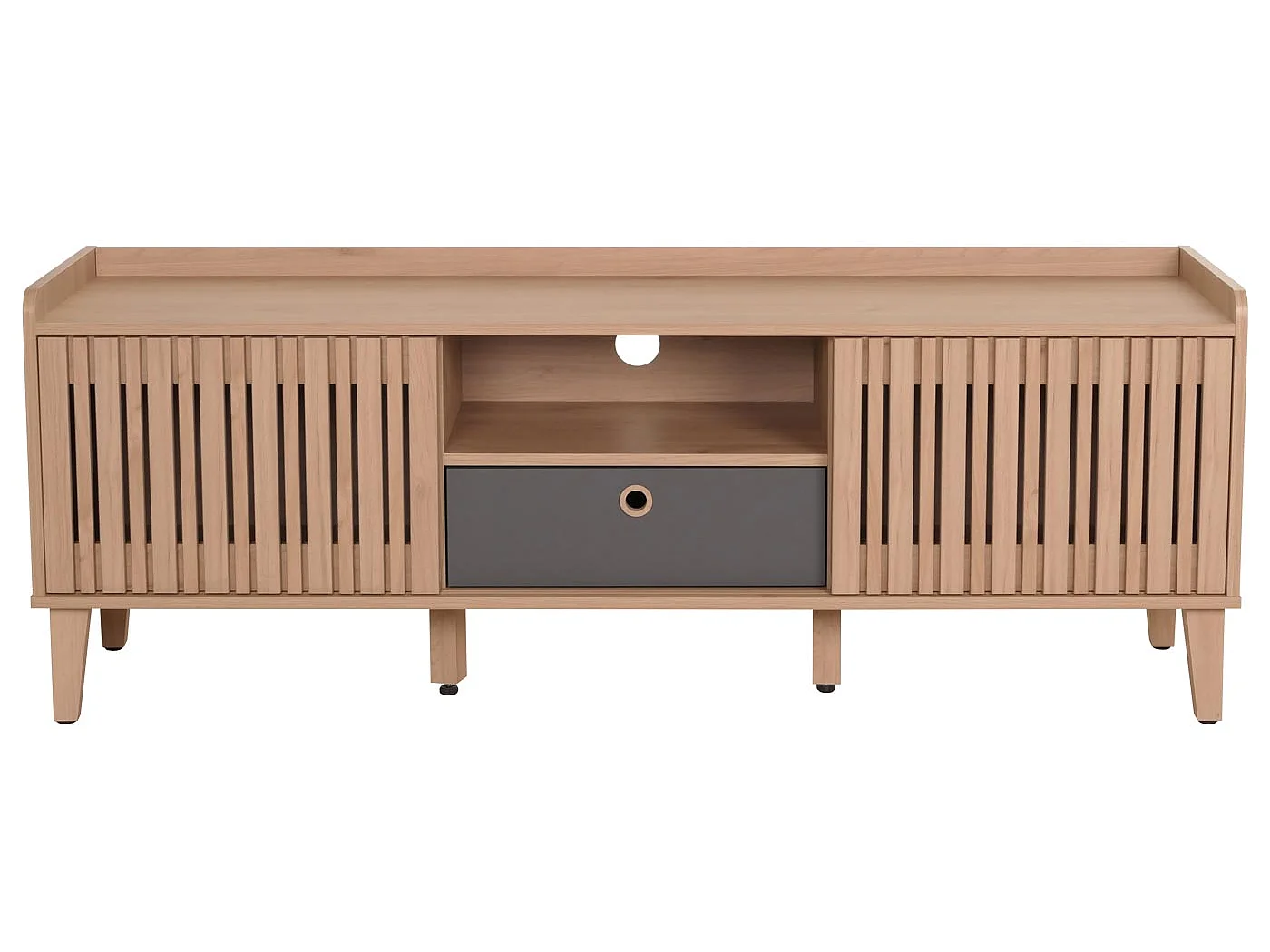 Stojak TV MCW-M48,  beżowy, szuflada szara