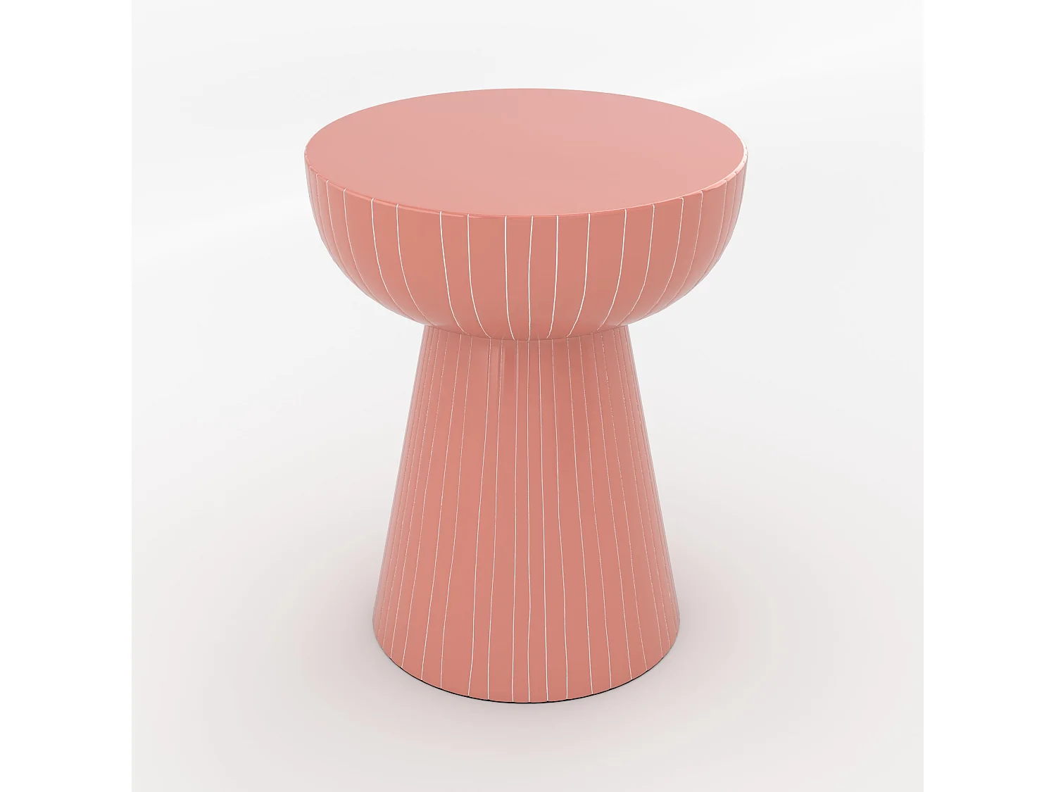 Mesa auxiliar redonda de metal rosa - Sidonie