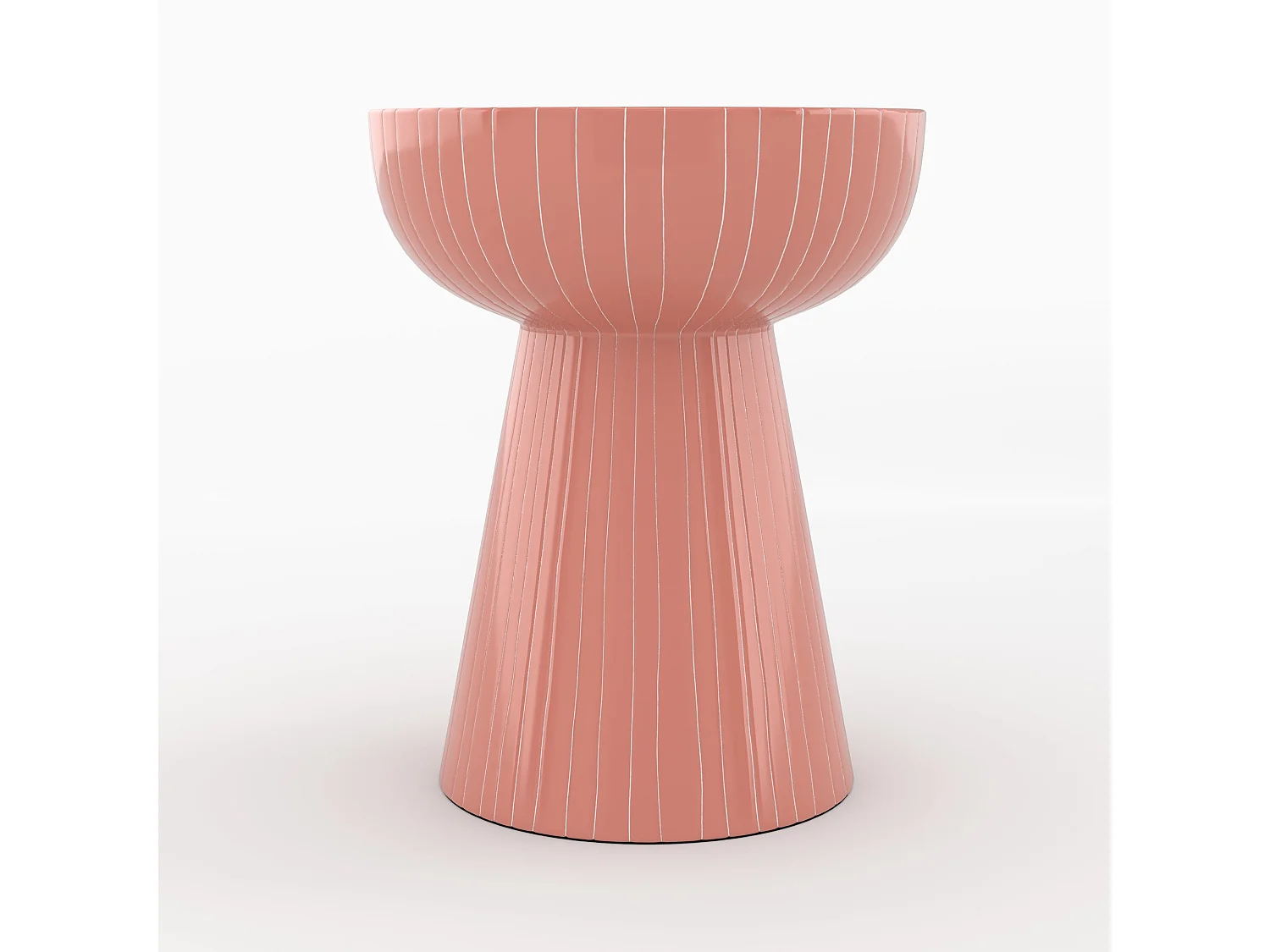 Mesa auxiliar redonda de metal rosa - Sidonie