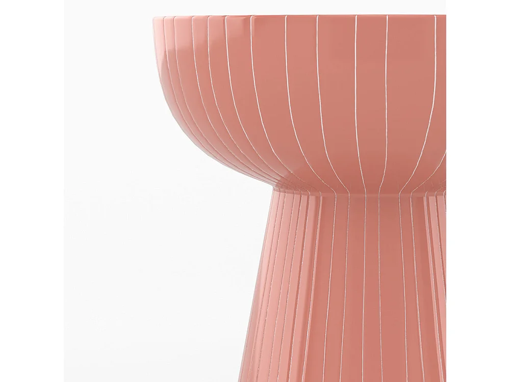 Mesa auxiliar redonda de metal rosa - Sidonie