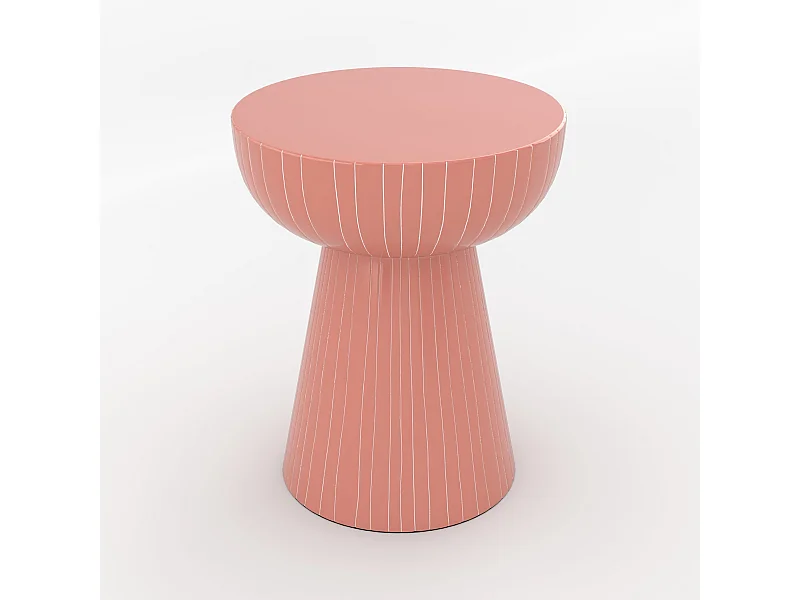 Tavolino rotondo in metallo rosa D34,5 cm - Sidonie