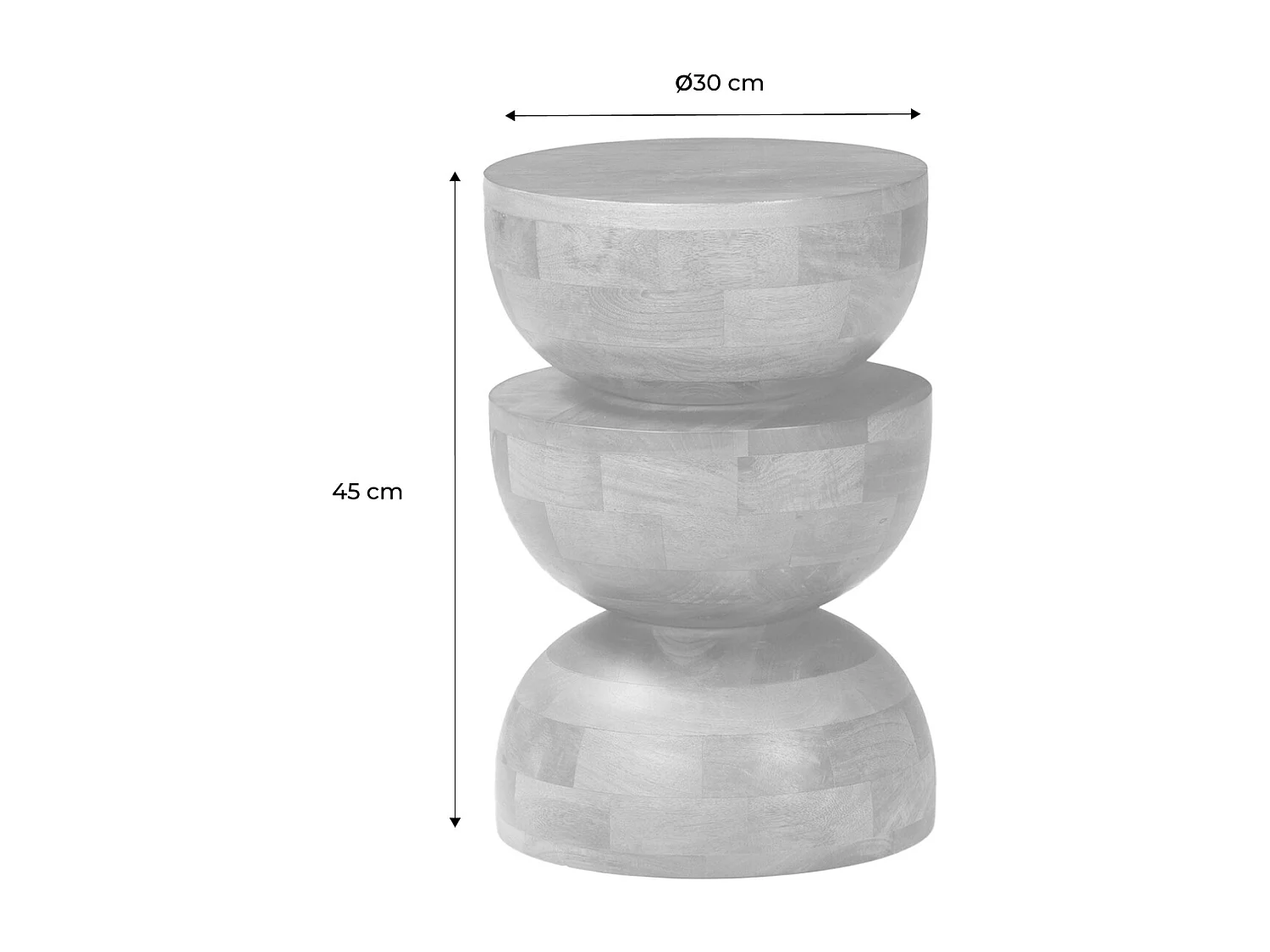 Mesa auxiliar de madera de mango nogal