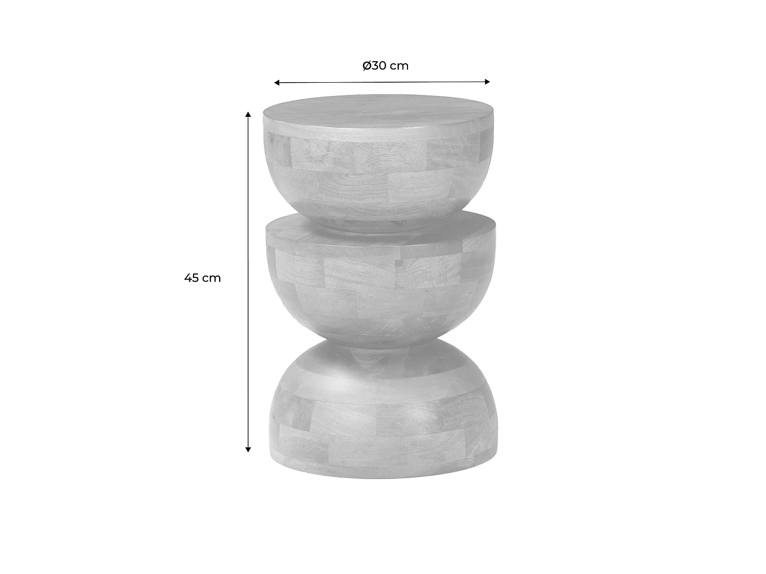 Mesa auxiliar de madera de mango nogal
