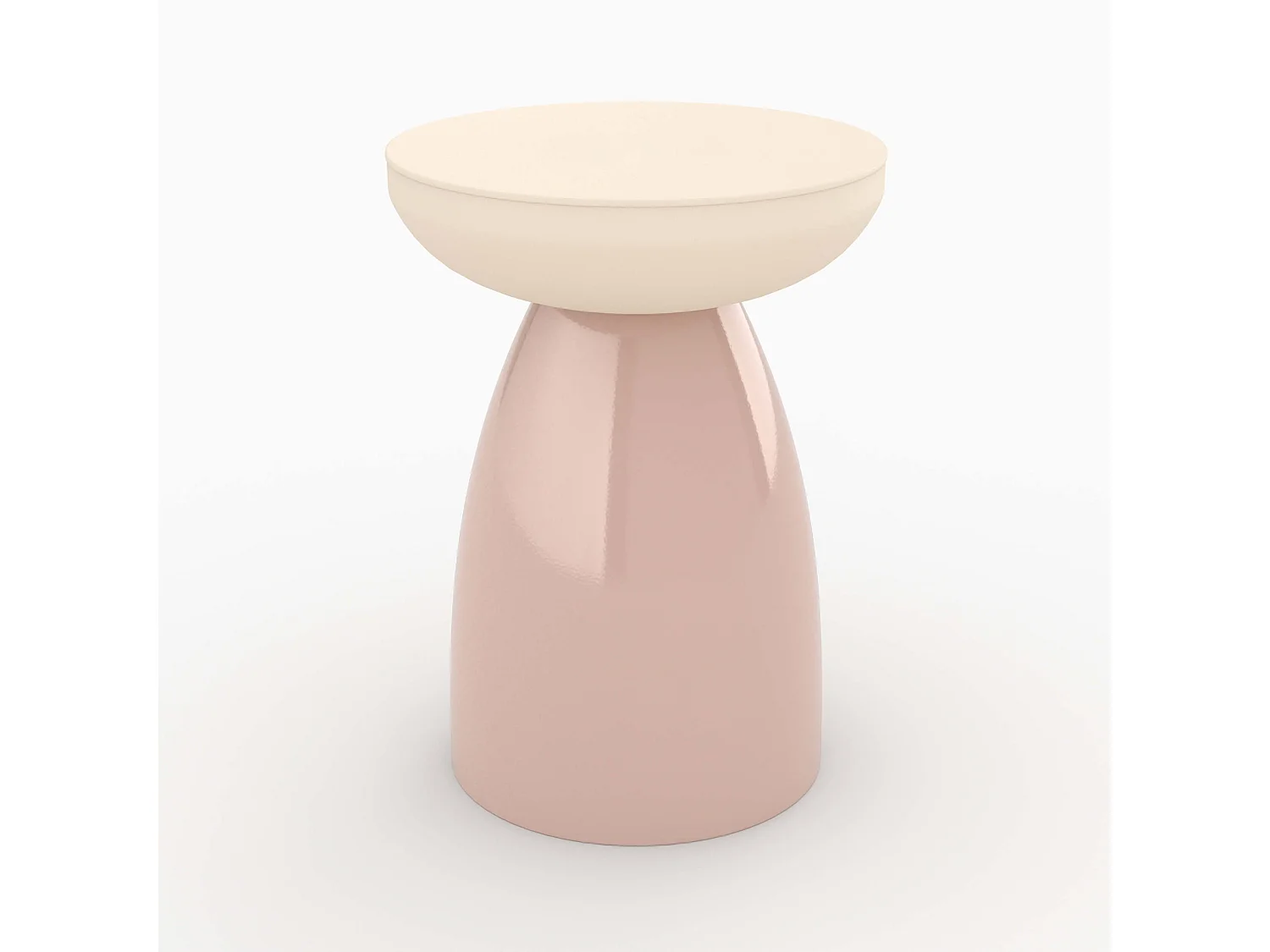 Tavolino rotondo in metallo rosa - Colette