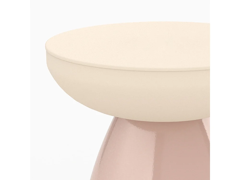 Tavolino rotondo in metallo rosa - Colette
