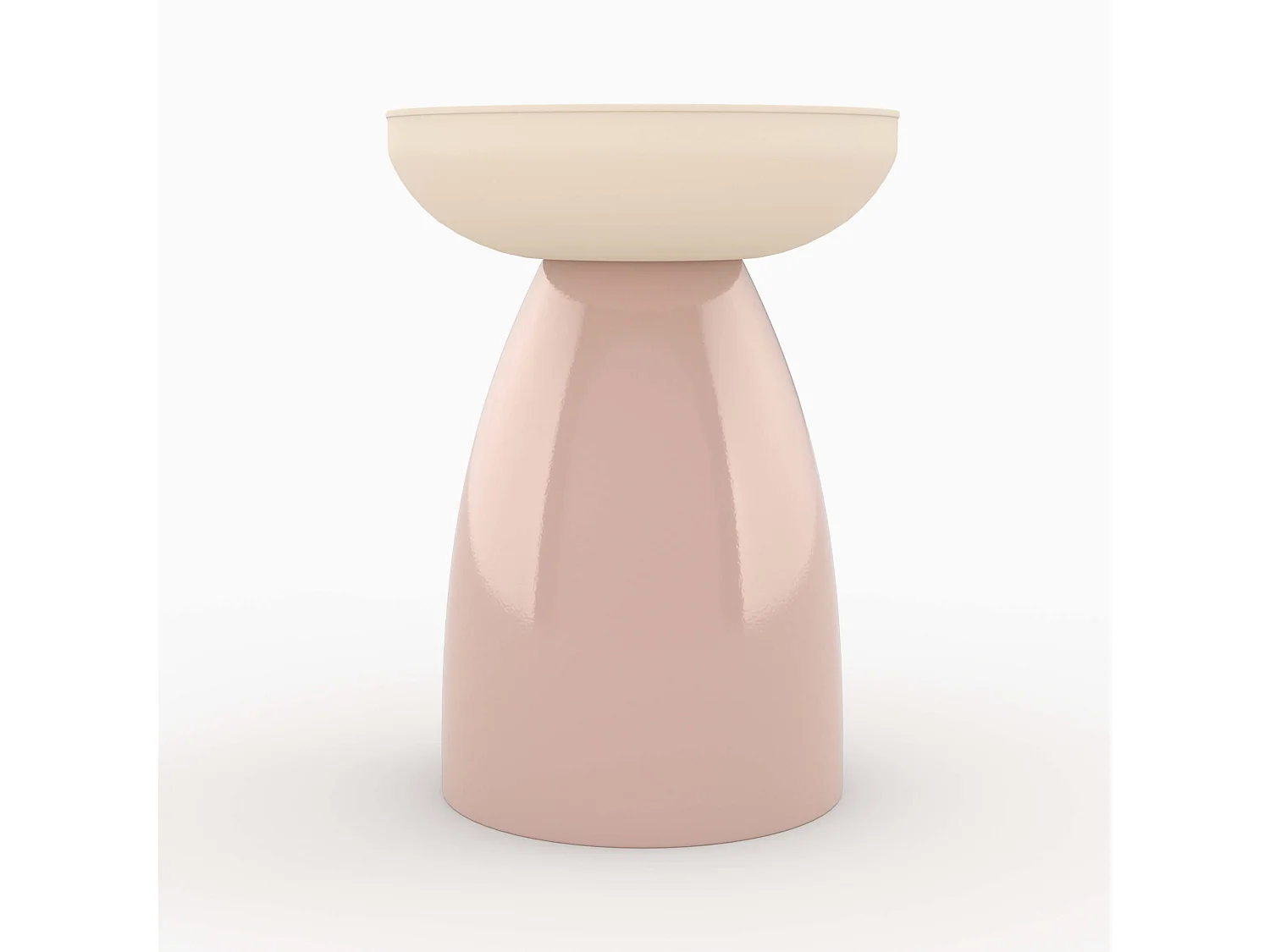 Tavolino rotondo in metallo rosa - Colette