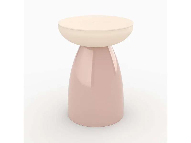 Tavolino rotondo in metallo rosa - Colette