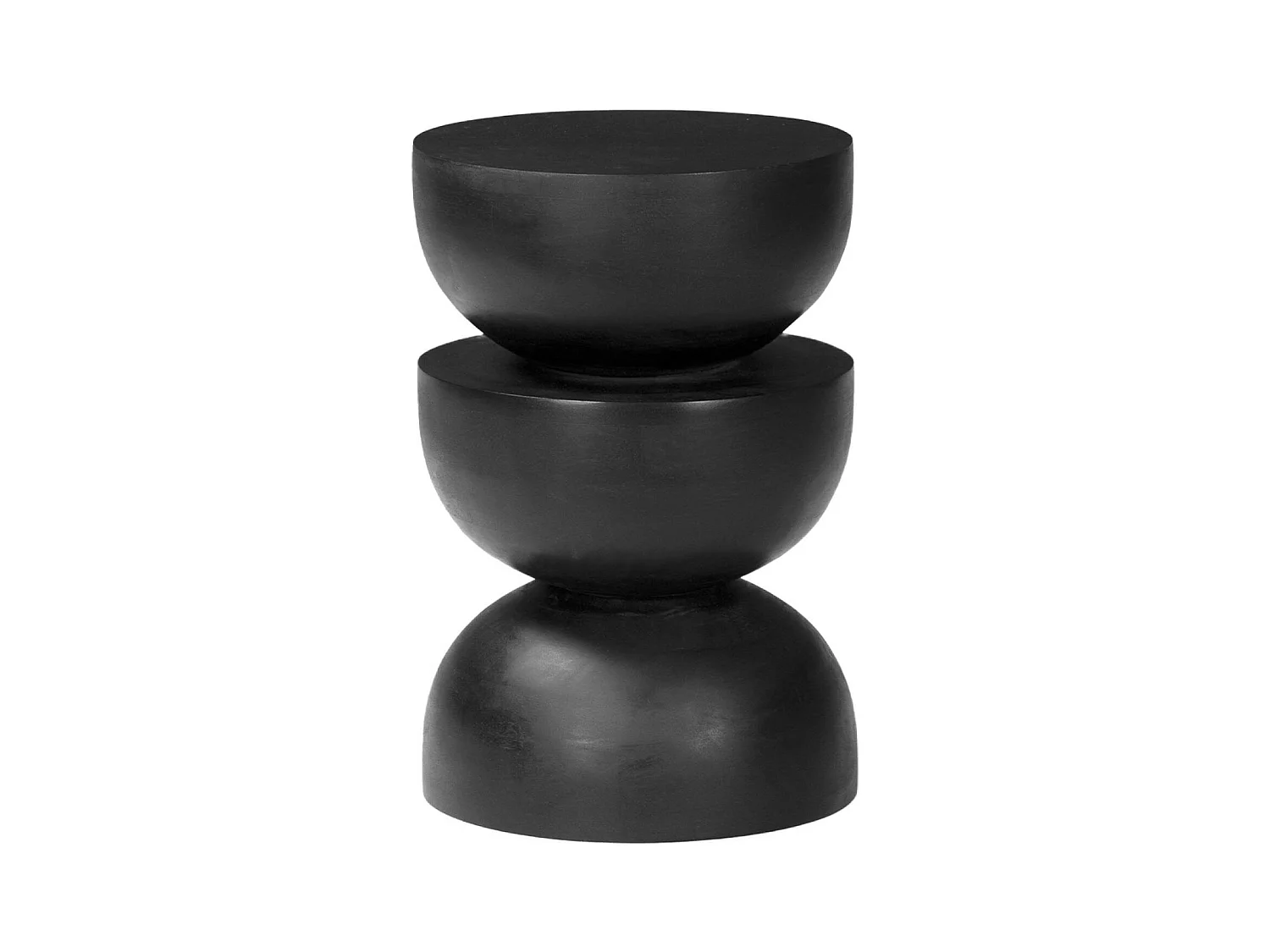 Table d'appoint. bout de canapé. table de chevet. tabouret en bois de manguier. Noir . Sita. Ø30 x H 45cm
