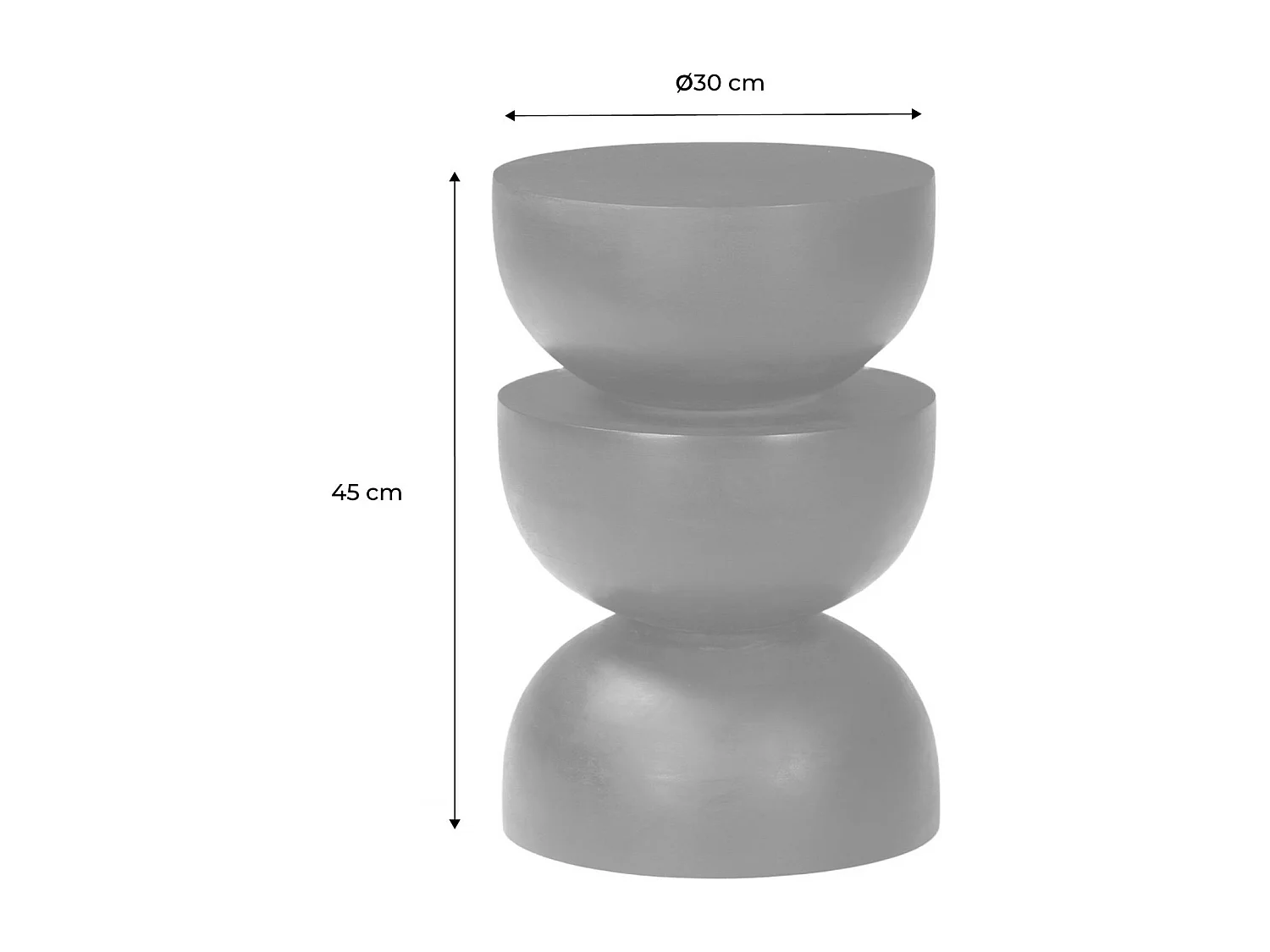 Table d'appoint. bout de canapé. table de chevet. tabouret en bois de manguier. Noir . Sita. Ø30 x H 45cm