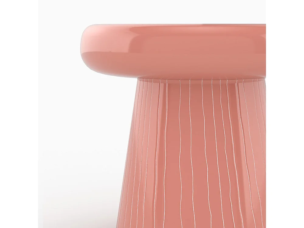 Mesa auxiliar redonda de metal rosa - Rosalie