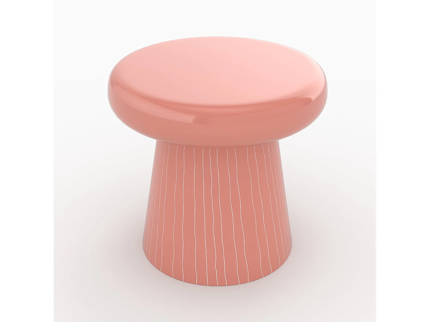 Mesa auxiliar redonda de metal rosa - Rosalie