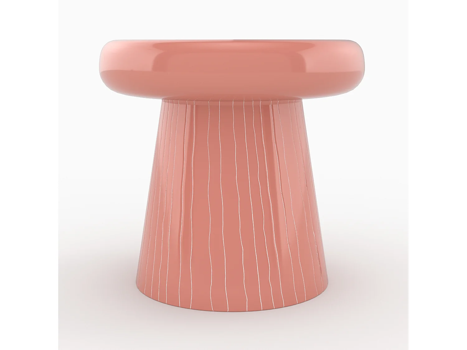 Mesa auxiliar redonda de metal rosa - Rosalie