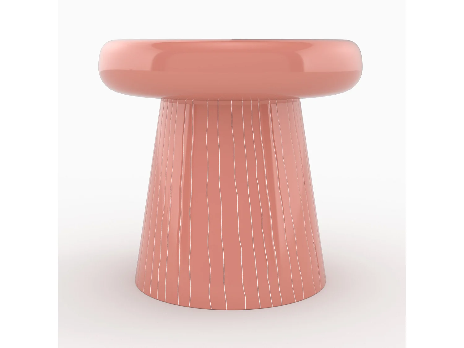 Mesa auxiliar redonda de metal rosa - Rosalie