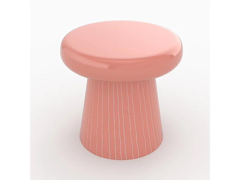 Tavolino rotondo in metallo rosa - Rosalie