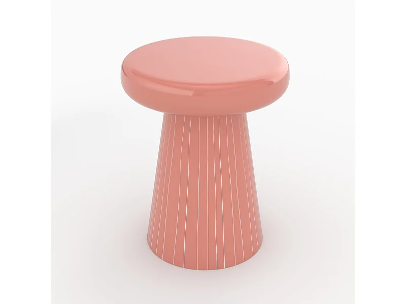 Tavolino rotondo in metallo rosa - Adélie