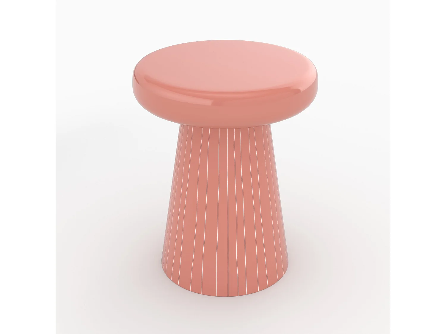 Mesa auxiliar redonda de metal rosa - Adélie