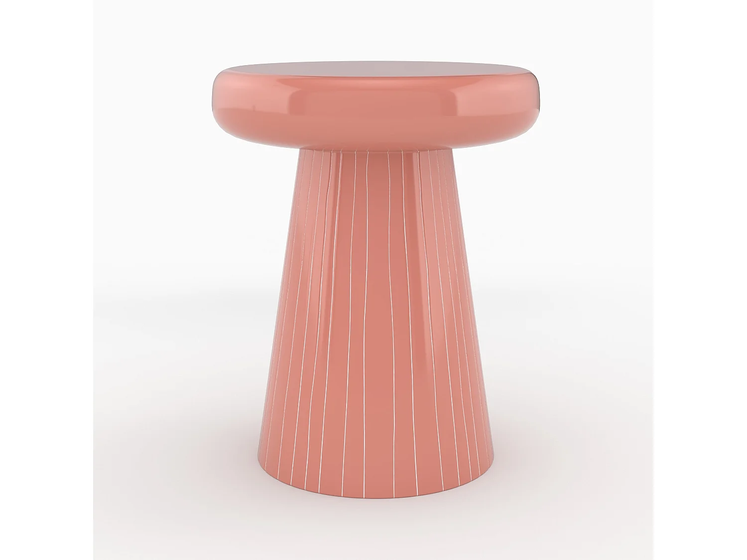 Mesa auxiliar redonda de metal rosa - Adélie