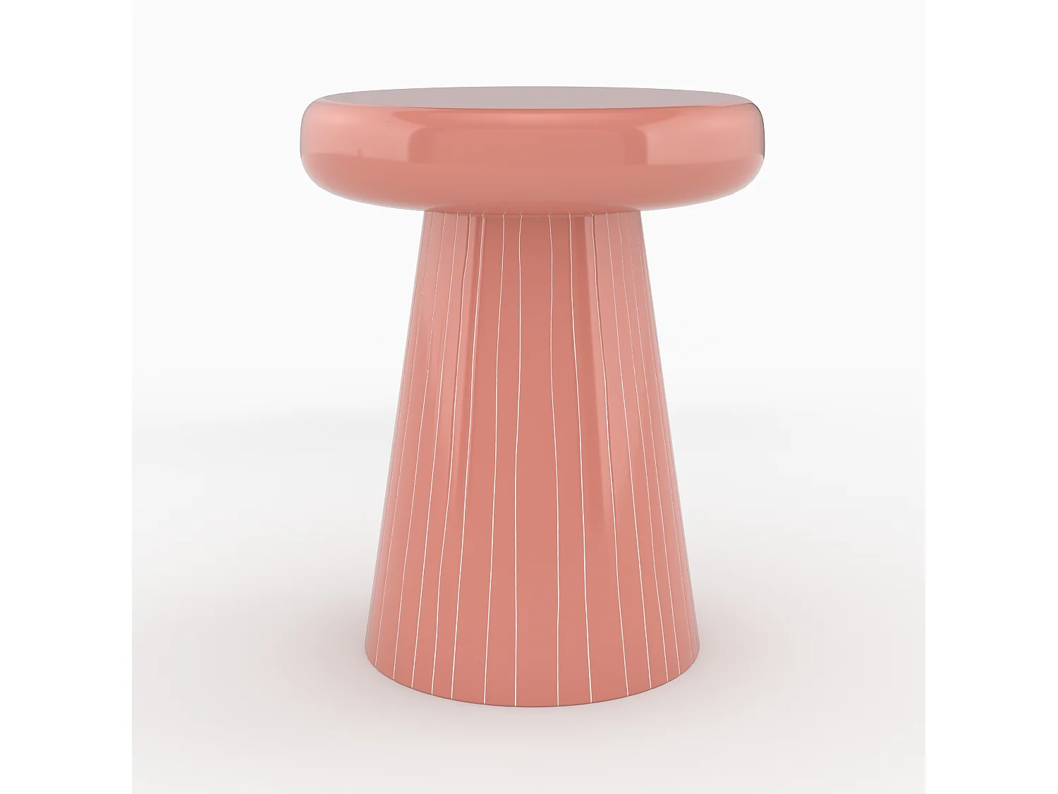 Mesa auxiliar redonda de metal rosa - Adélie