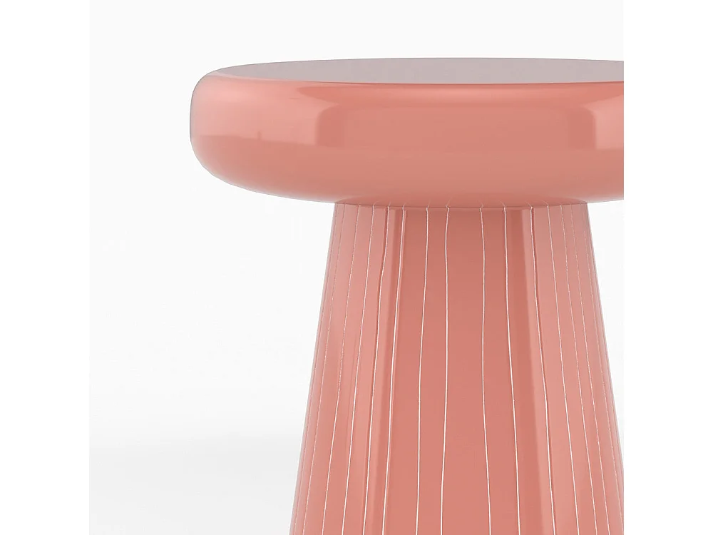 Tavolino rotondo in metallo rosa - Adélie