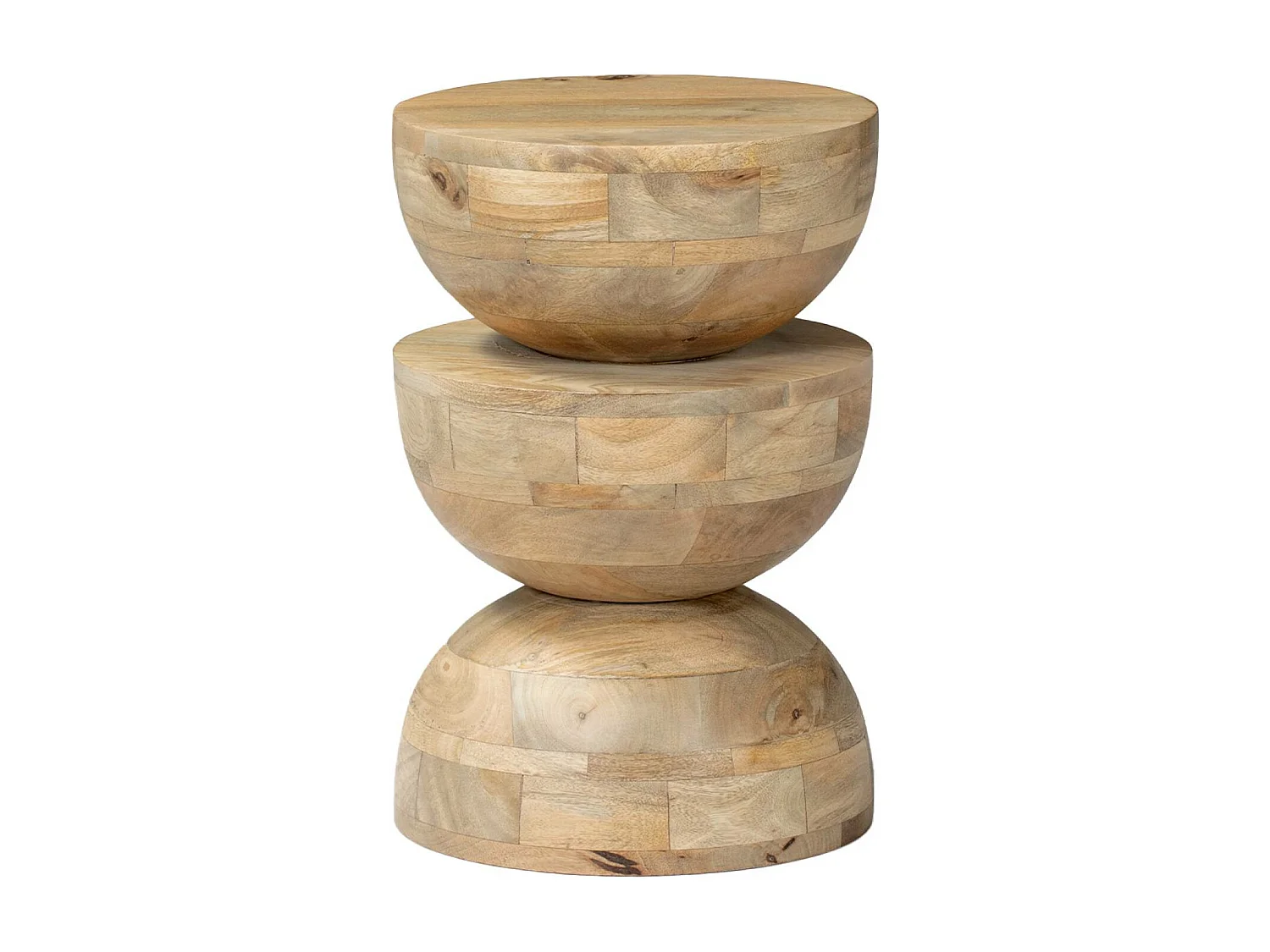 Table d'appoint. bout de canapé. table de chevet. tabouret en bois de manguier. Naturel. Sita. Ø30 x H 45cm