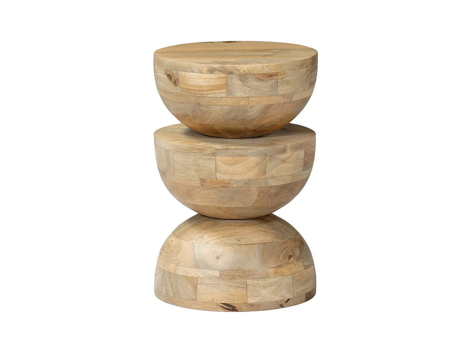 Table d'appoint. bout de canapé. table de chevet. tabouret en bois de manguier. Naturel. Sita. Ø30 x H 45cm