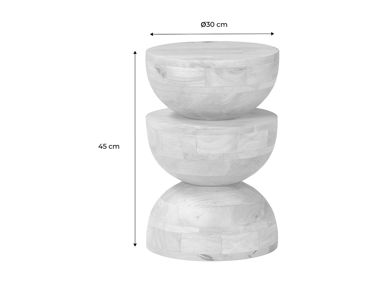 Mesa auxiliar de madera de mango natural