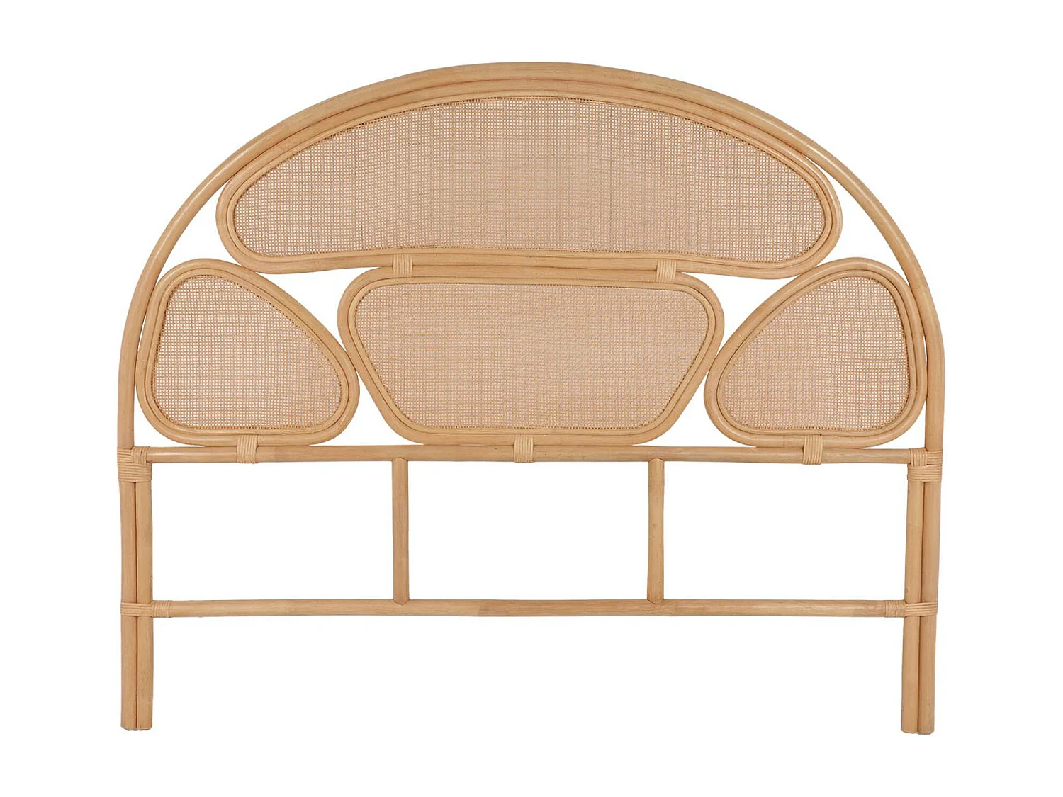 Tête de lit en rotin naturel et cannage. bois clair. bohème. L142 x P3 x 115cm