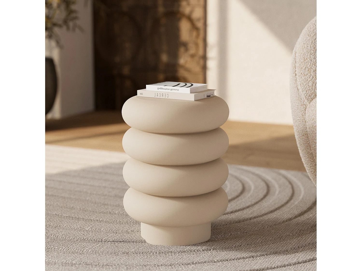 Taburete redondo de metal gris - Félicie