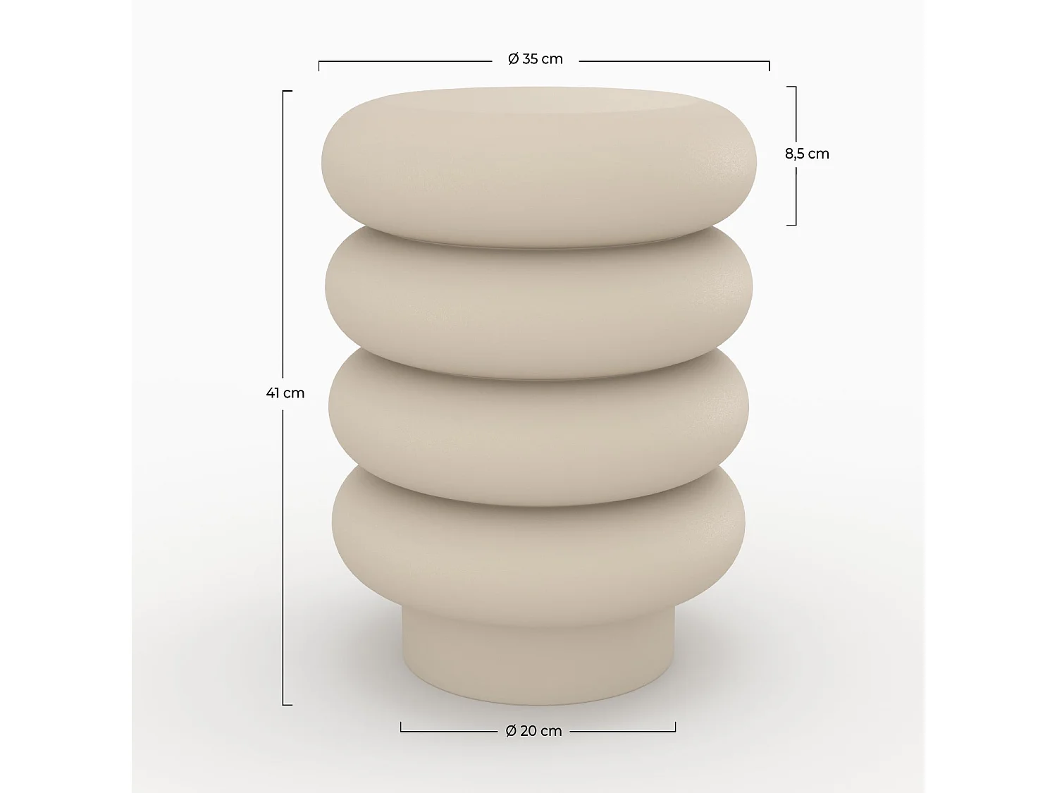 Taburete redondo de metal gris - Félicie