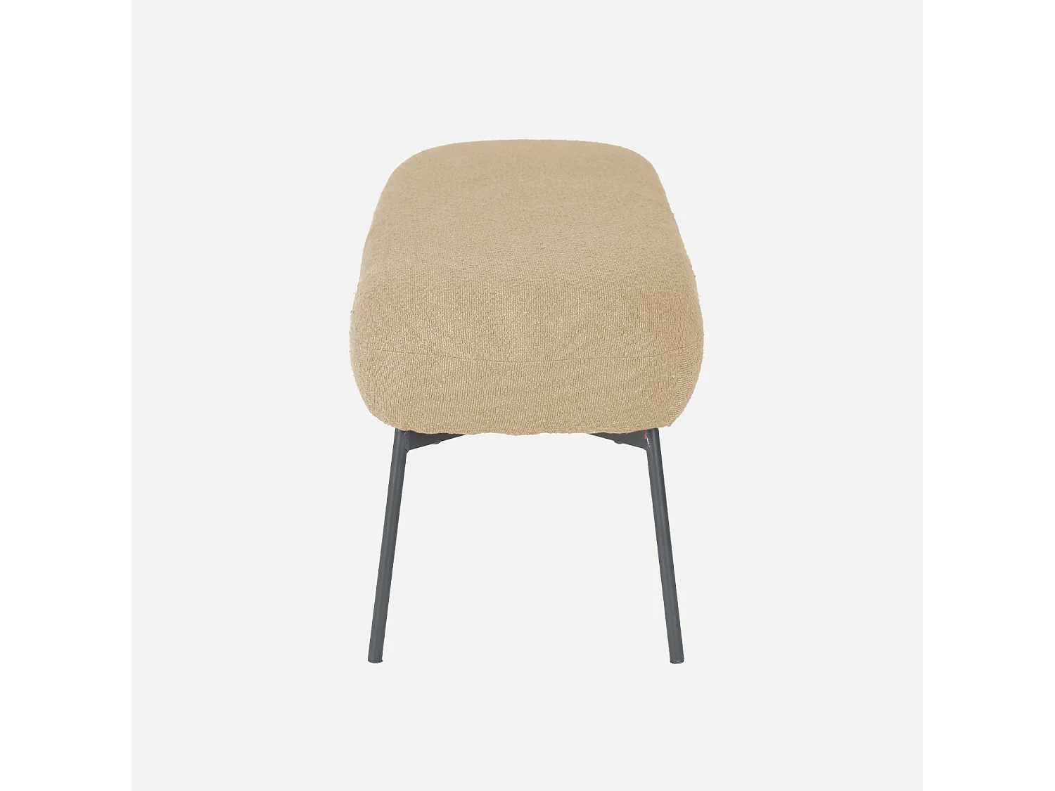 Panca tessuto bouclé e gambe in metallo, beige