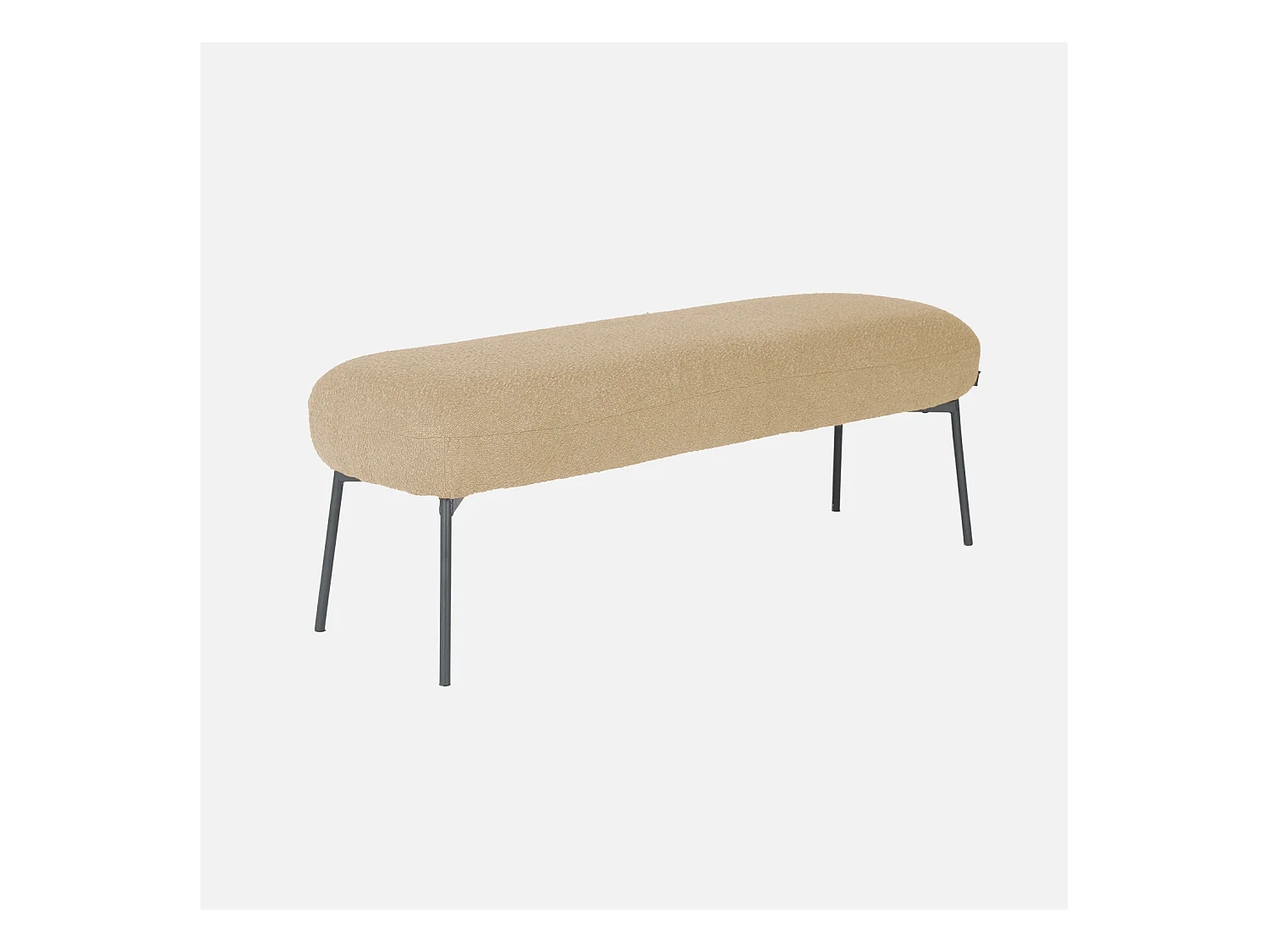 Banco, extremo de la cama con revestimiento de borreguito beige